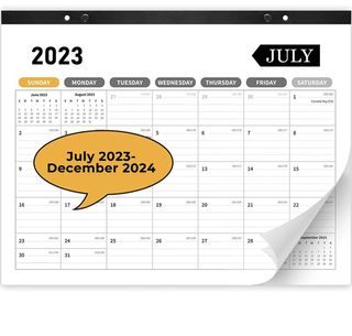 New Desk Calendar 2023-2024 -18 Months-July 2023-December 2024, Academic Desk/Wall Calendar, Desktop