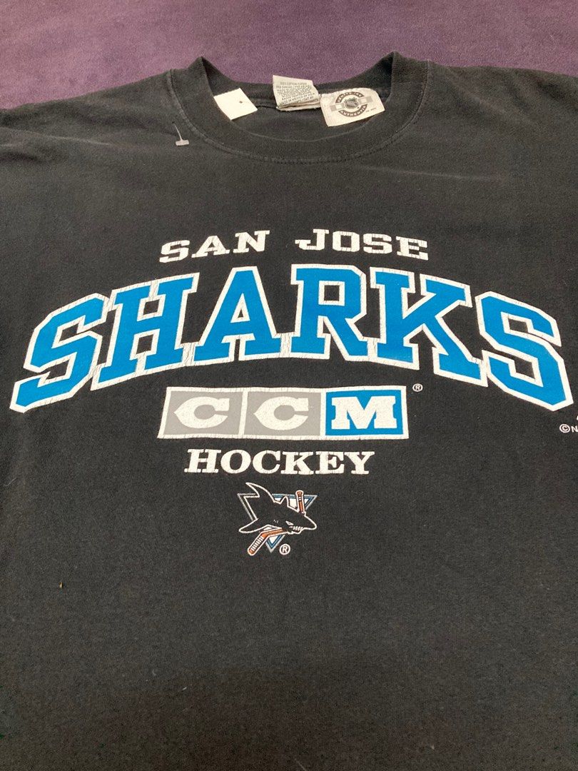 Authentic San Jose Sharks CCM Jersey Vtg 90s Center Ice w/strap Sz 44 RARE