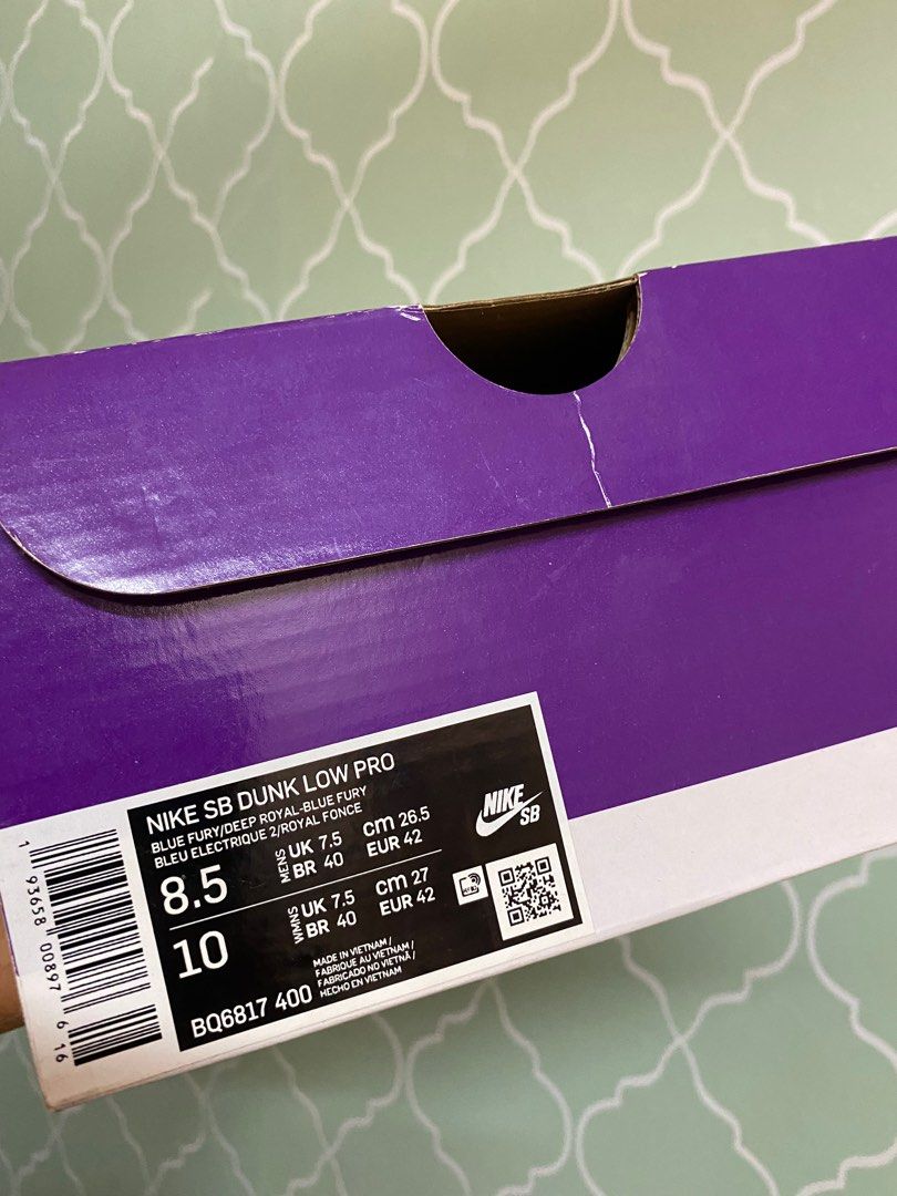 sb dunk shoe box
