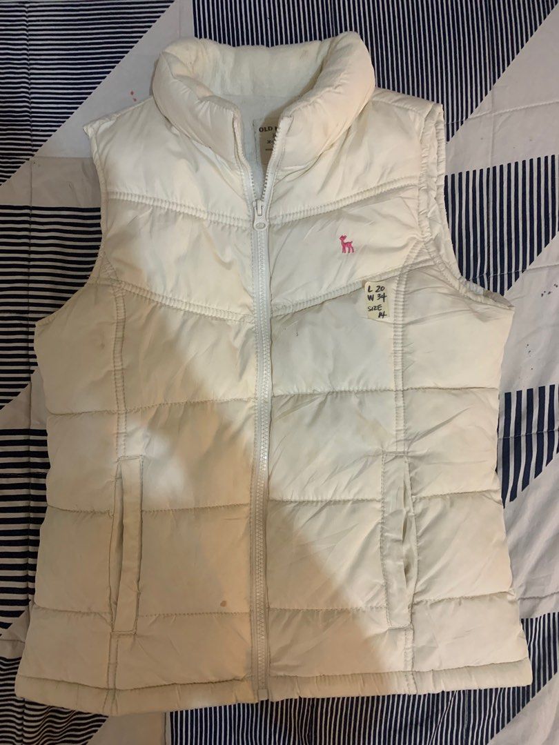 Old navy top white puffer vest