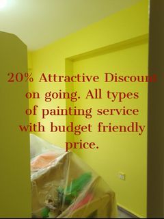 Painting service in Singapore/ HDB/ Condo/ Landed house/ Office area/ Epoxy on floor & wall/ Grouting/ Varnish/ Plaster/ Door paint.