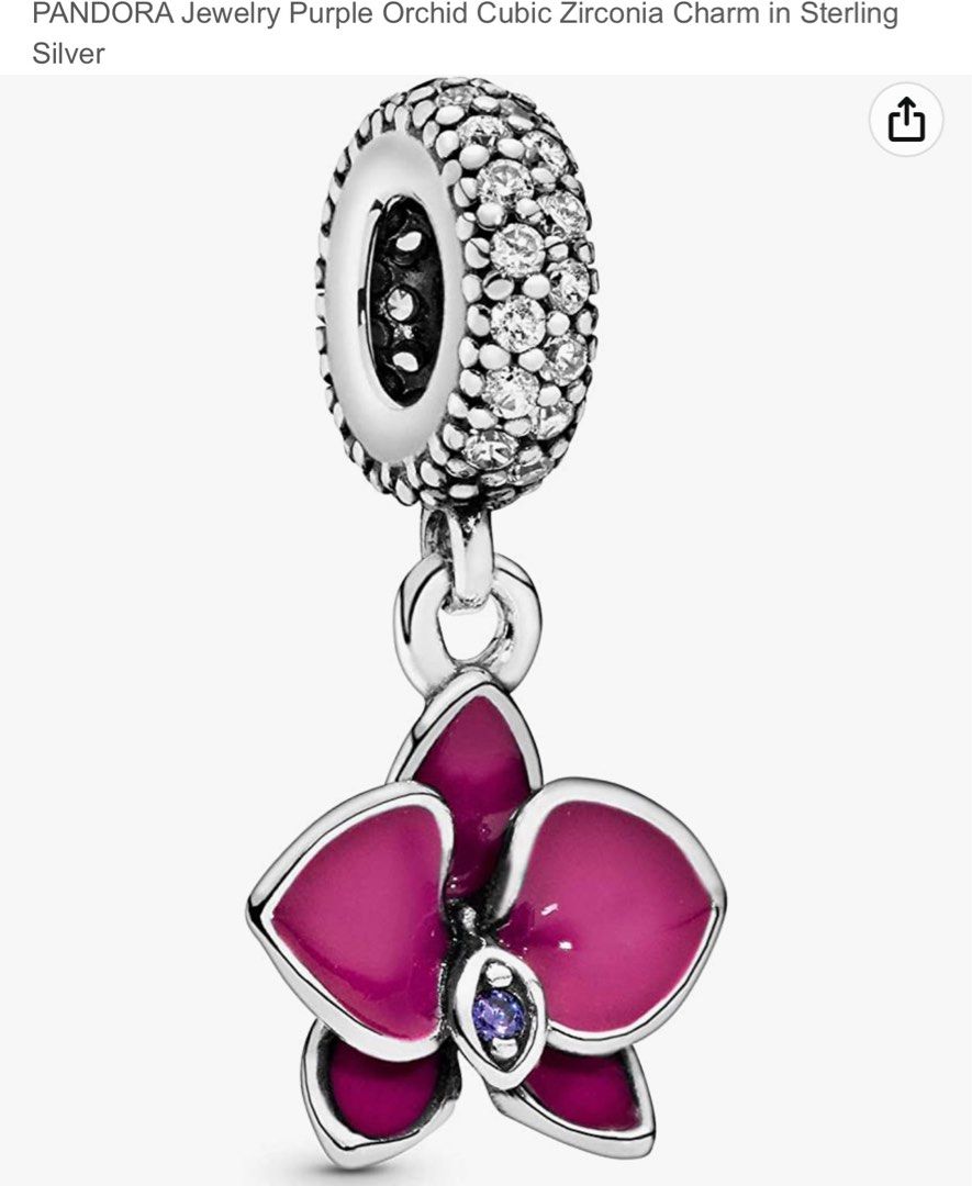 PANDORA Purple Orchid Dangle Charm Women s Fashion Jewelry
