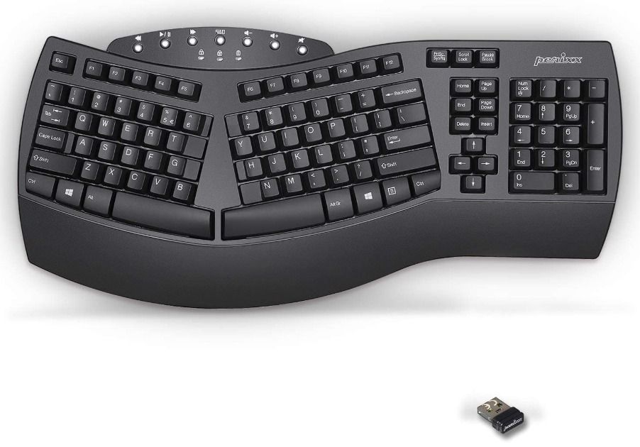 Perixx Periboard-612 Wireless Ergonomic Split Keyboard (Item Code 503) (Category: Computer Keyboard) located in Marikina City. Submitted by skowshop (Listing ID 1234229725, Image 1). Description: Brand Perixx Compatible Devices PC Connectivity Technology Bluetooth, RF Keyboard Description Ergonomic Recommended Uses For Product Office Special Feature Wrist Rest, Low-Profile Key, Integrated Stand Color Black Operating System Mac OS X, Windows 10 Nu