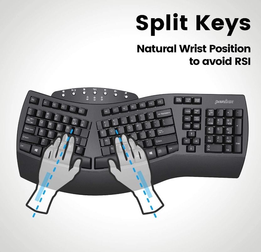 Perixx Periboard-612 Wireless Ergonomic Split Keyboard (Item Code 503) (Category: Computer Keyboard) located in Marikina City. Submitted by skowshop (Listing ID 1234229725, Image 3). Description: Brand Perixx Compatible Devices PC Connectivity Technology Bluetooth, RF Keyboard Description Ergonomic Recommended Uses For Product Office Special Feature Wrist Rest, Low-Profile Key, Integrated Stand Color Black Operating System Mac OS X, Windows 10 Nu