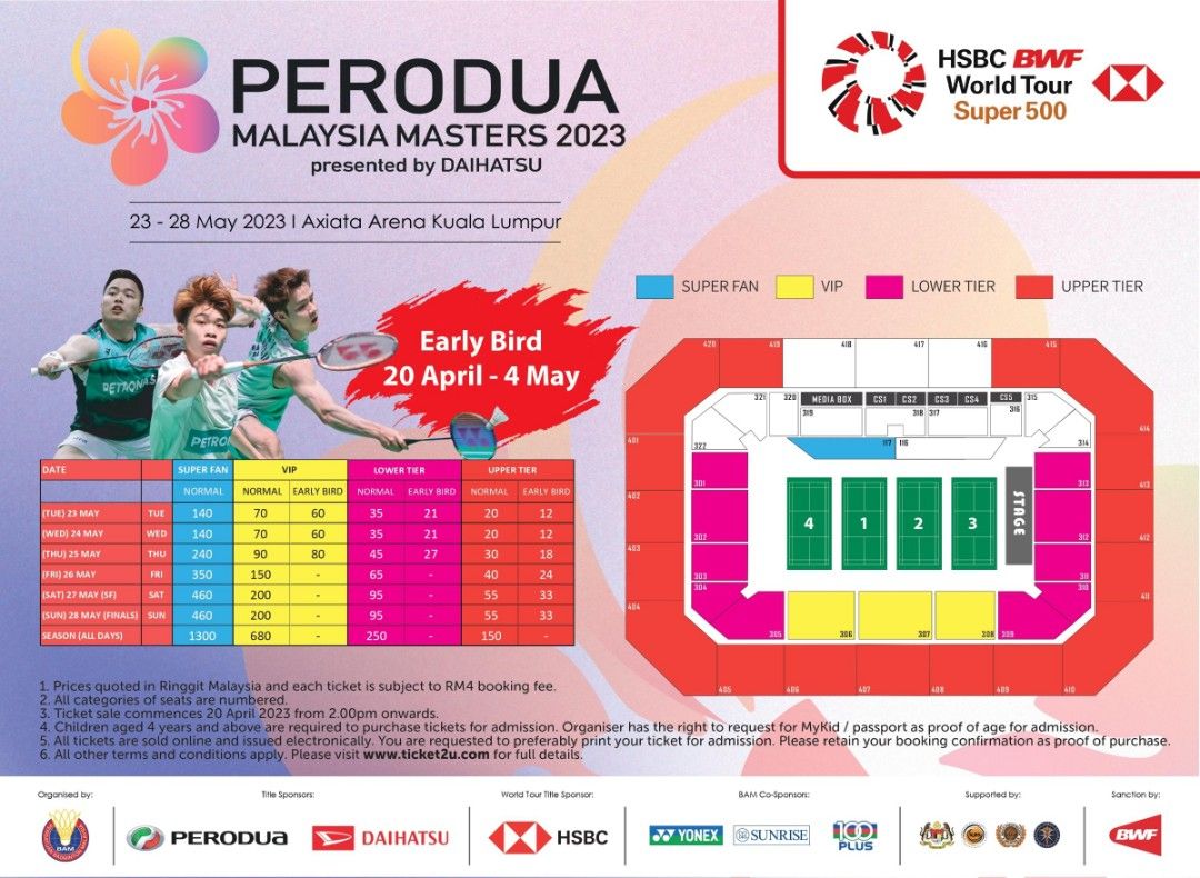 Perodua Malaysia Master 2023 UPPER TIER Section 407 season pass ( for