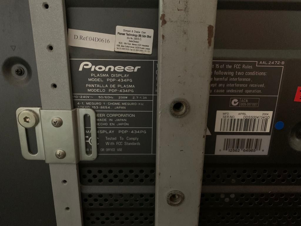 Pioneer Plasma TV 43 Inci, TV & Home Appliances, TV & Entertainment, TV