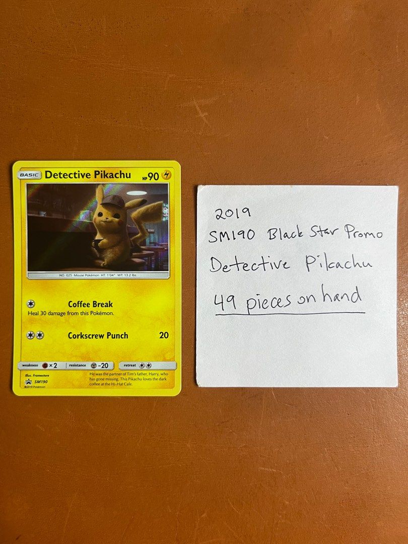 Pokémon Detective Pikachu Cards (Category: Toys & Games) located in Quezon City. Submitted by voimdannie (Listing ID 1234229984, Image 2). Description: Various detective pikachu Pokémon cards for sale. Read text in pics for details. 47 pikachu in hand! 2019 pack. .