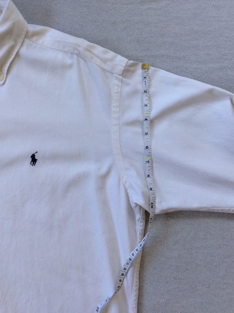 Ralph Lauren BLAIRE long sleeve button down striped shirt, men's XL size cotton white type Vintage Second Hand