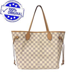 Preloved Louis Vuitton Neverfull MM Damier Azur Canvas 2012