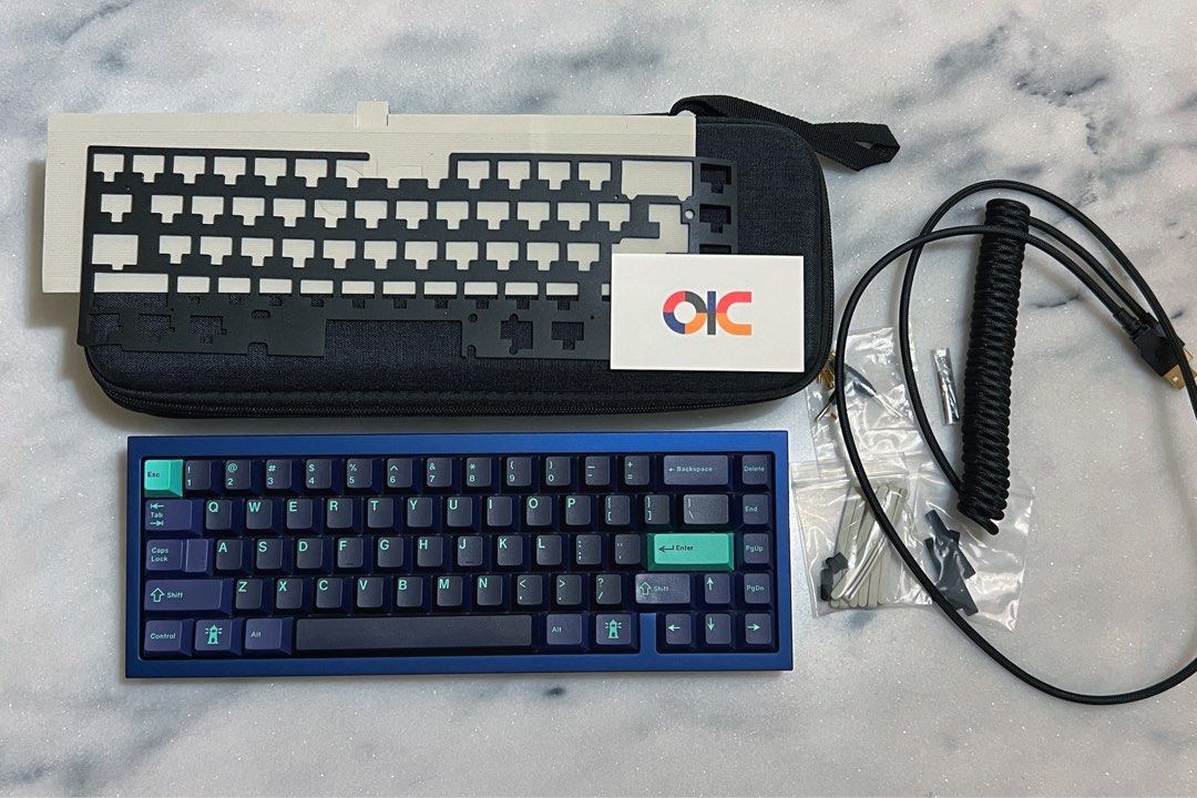 QK65 Blue / Gold fully built custom mechanical keyboard