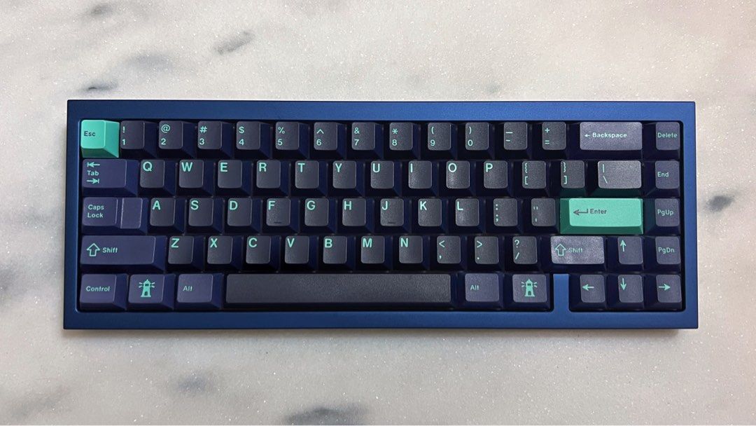 QK65 Blue / Gold fully built custom mechanical keyboard, Computers