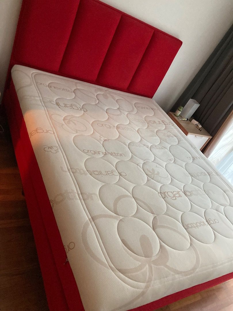 Queen size bed frame and mattress, Furniture & Home Living, Furniture