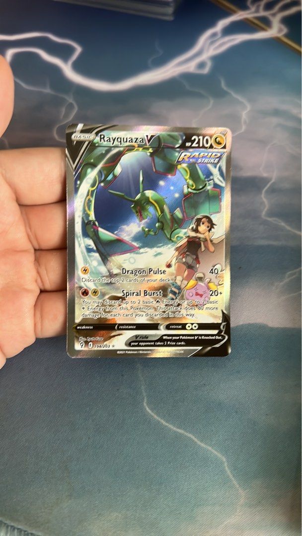 Rayquaza v alternate art, Hobbies & Toys, Toys & Games on Carousell