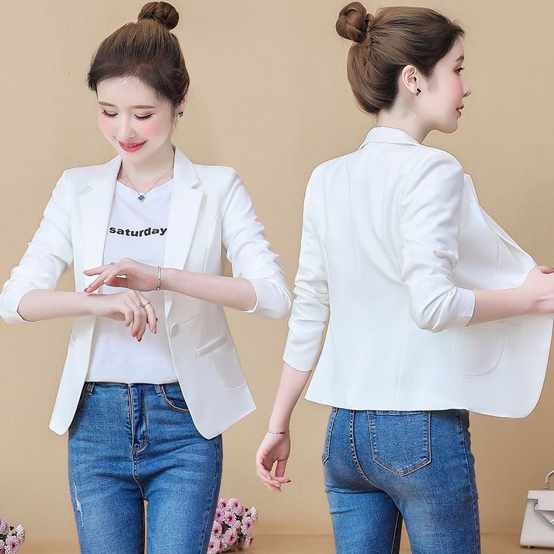 Womens Summer Thin Blazer Tops Office Ladies Long Sleeve Suit Coat Jacket  M-4XL