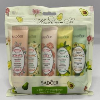Sadoer Flower and Fruit Hand Cream Set Hand Lotion Fragrant Sakura Chamomile Rose Avocado Olives Lotion Moisturizing Moisturizer