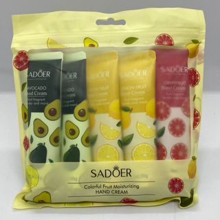 Sadoer Fruit Hand Cream Set Avocado Lemon Grapefruit Fragrant Lotion Hands Moisturizing SET 5pcs Moisturizer