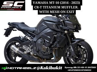 SC PROJECT YAMAHA MT-10 (2016 - 2023)  TITANIUM MUFFLER WITH MESH ON EXIT