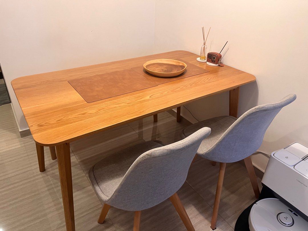 Solid Oak Wood Namu dining table set, Furniture & Home Living