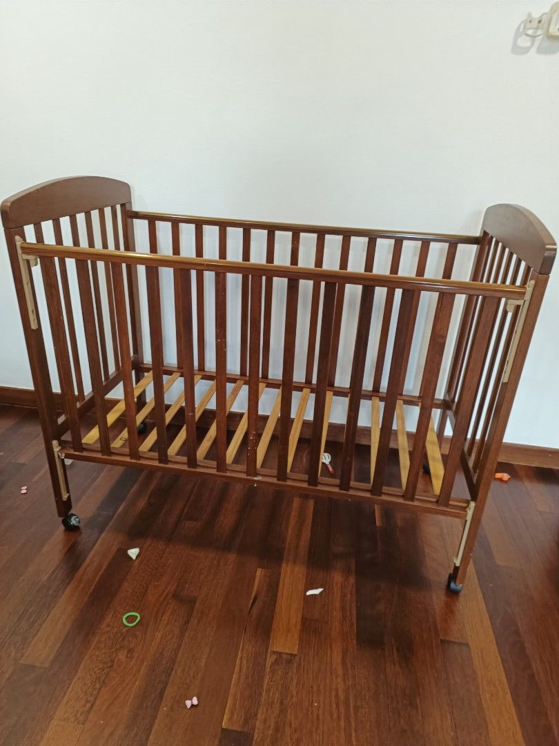 Solid wood baby cot, Babies & Kids, Baby Nursery & Kids Furniture, Cots