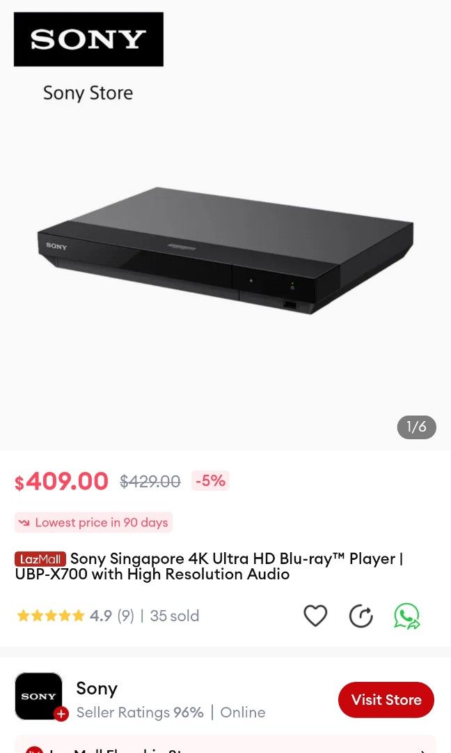 Sony Ultra HD 4K Bluray/DVD UBPX700, TV & Home Appliances, TV