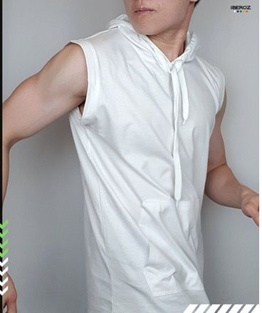 White sleeveless hoodie mens outlet