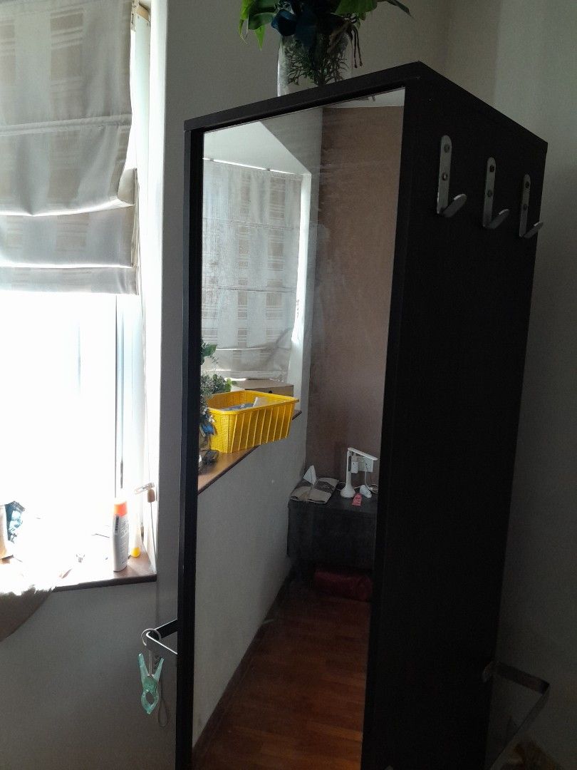Swivel Full length mirror cum shelves and cupboard, Furniture & Home
