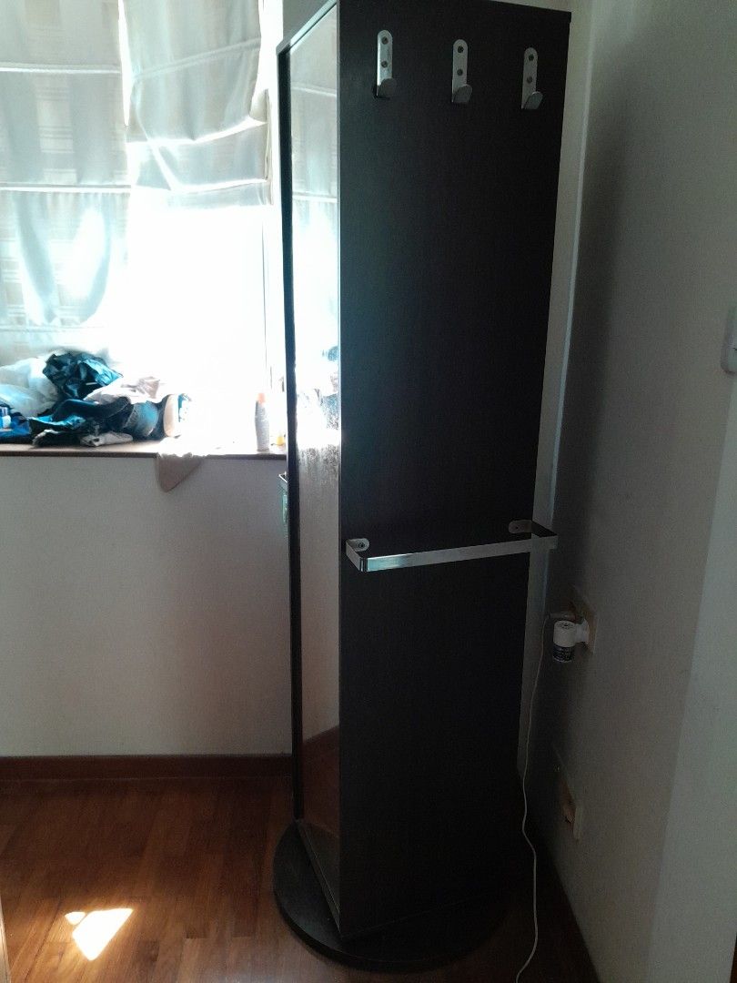 Swivel Full length mirror cum shelves and cupboard, Furniture & Home