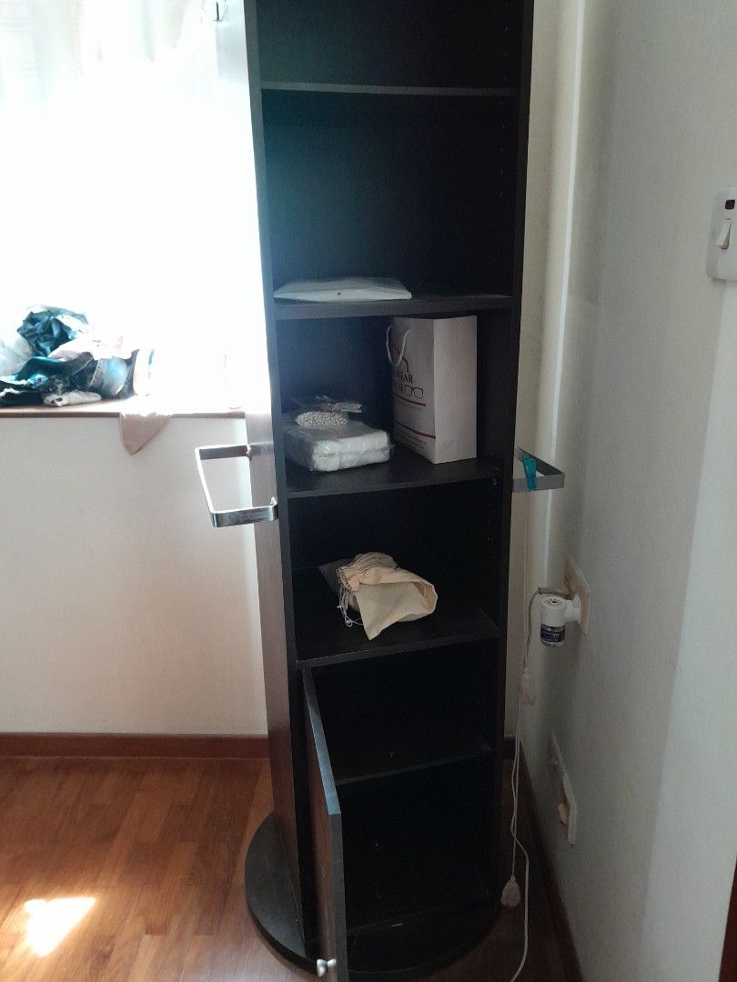 Swivel Full length mirror cum shelves and cupboard, Furniture & Home