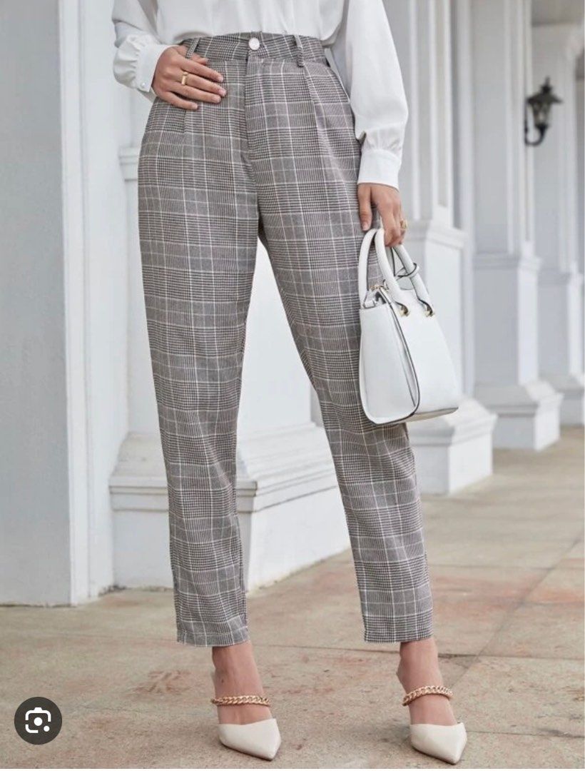Checkered tapered pants online