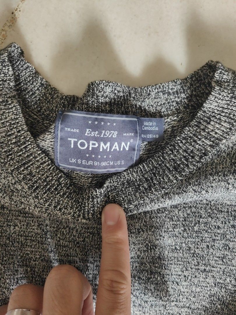 Topman Grey Sweater Pullover, Men's Fashion, Coats, Jackets and