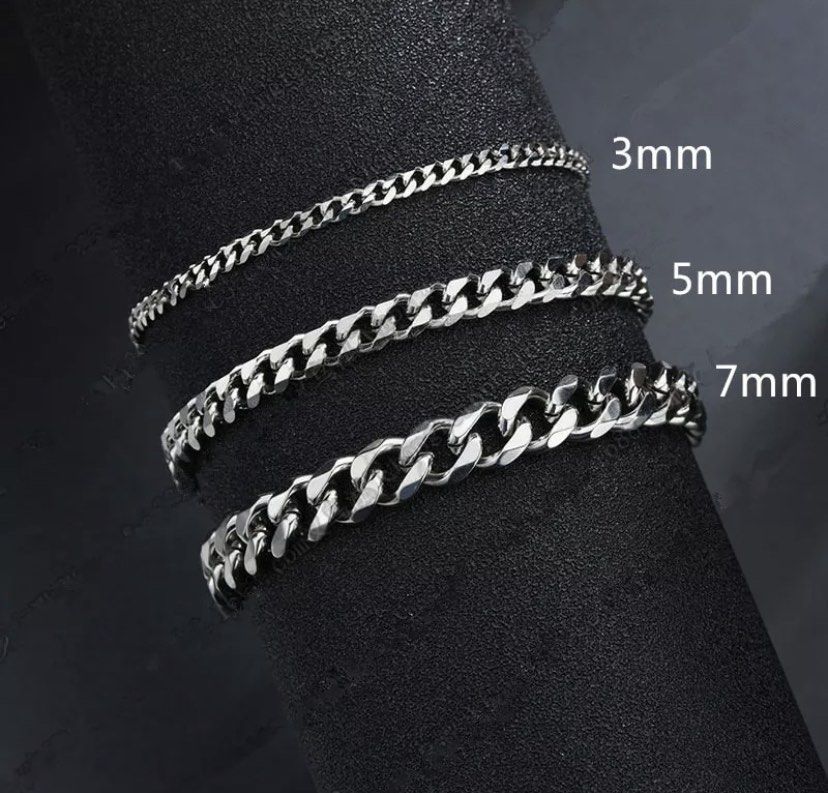 Trendy Cuban Chain Mens Link Bracelet Stainless Steel Chain