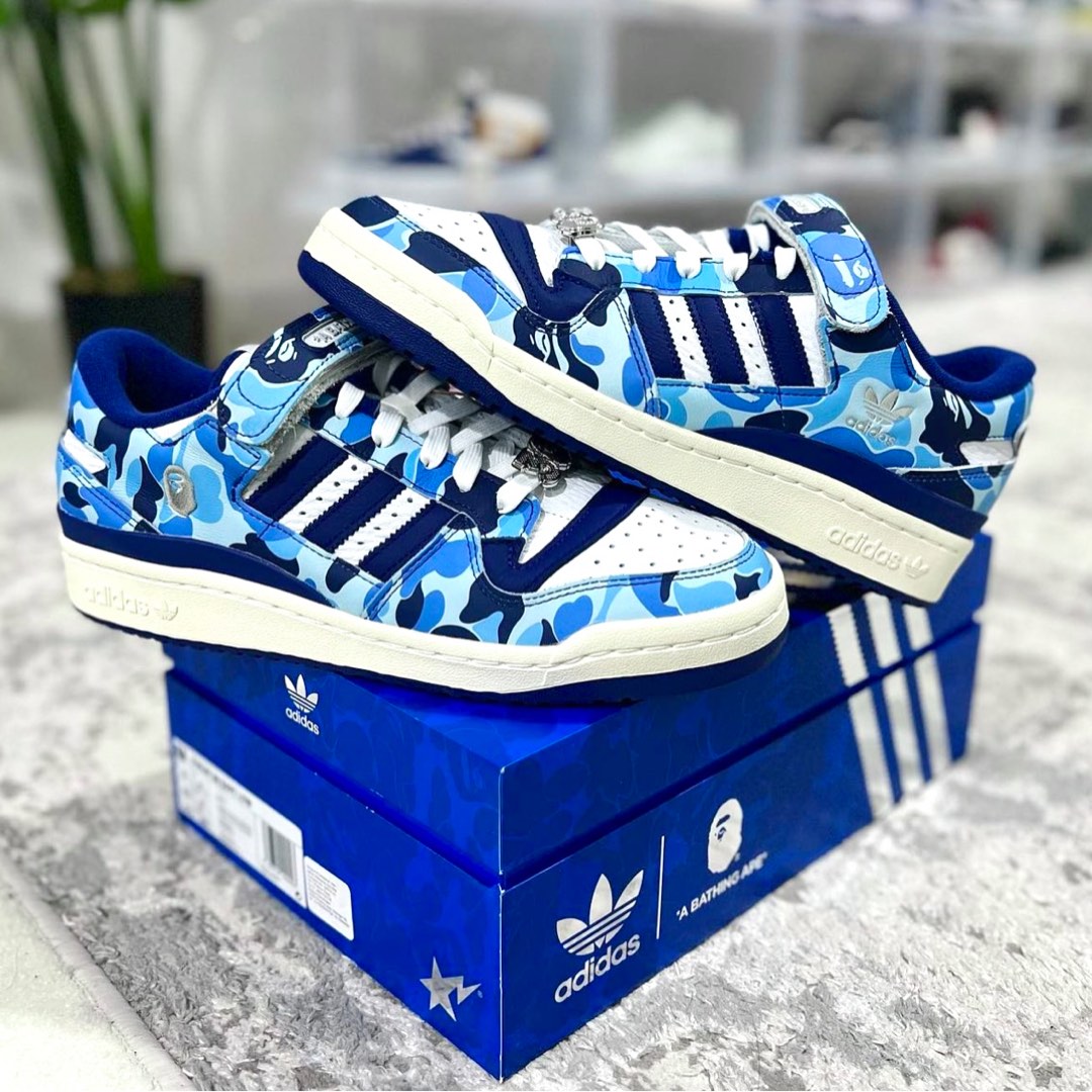 Adidas x Bape Forum 84 Low 30th Anniversary Blue Camo ID4772 UK