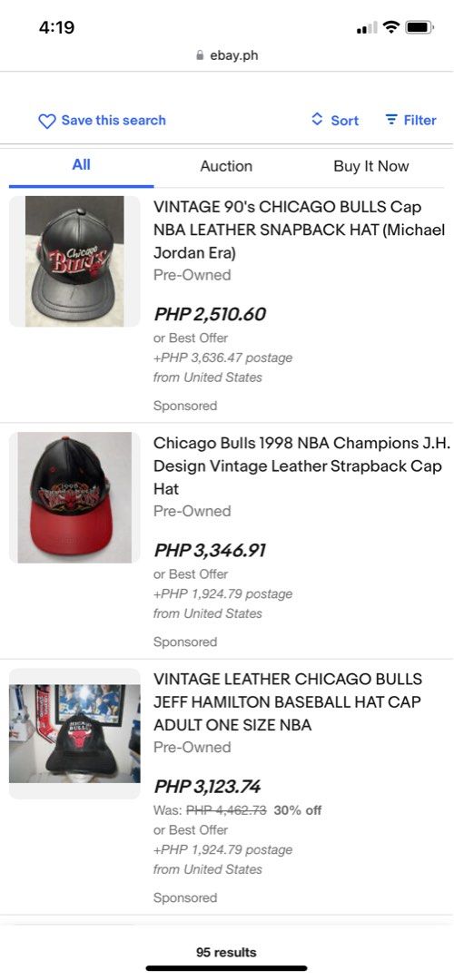 Chicago Bulls 1998 NBA Champions J.H. Design Vintage Leather Stapback Cap  Hat