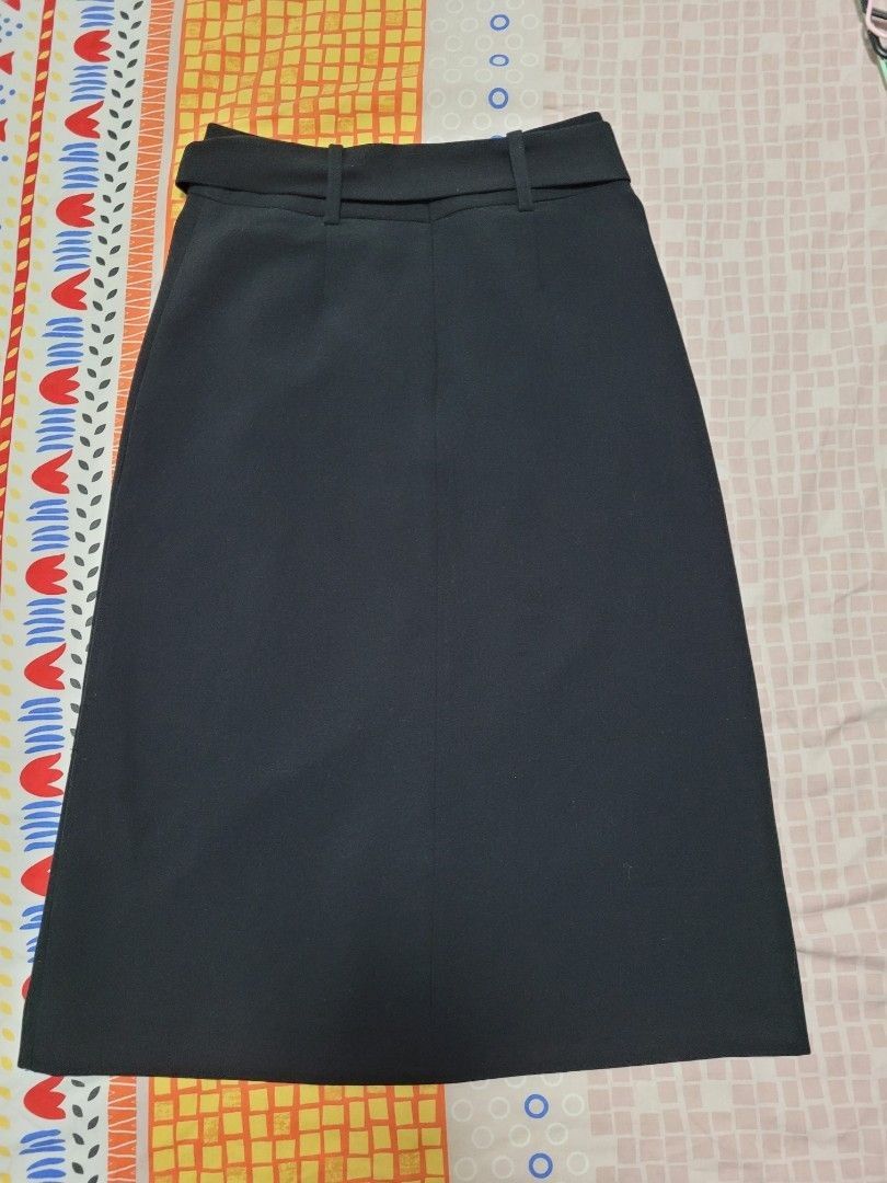 Workwear Black Slit Skirt main image 0