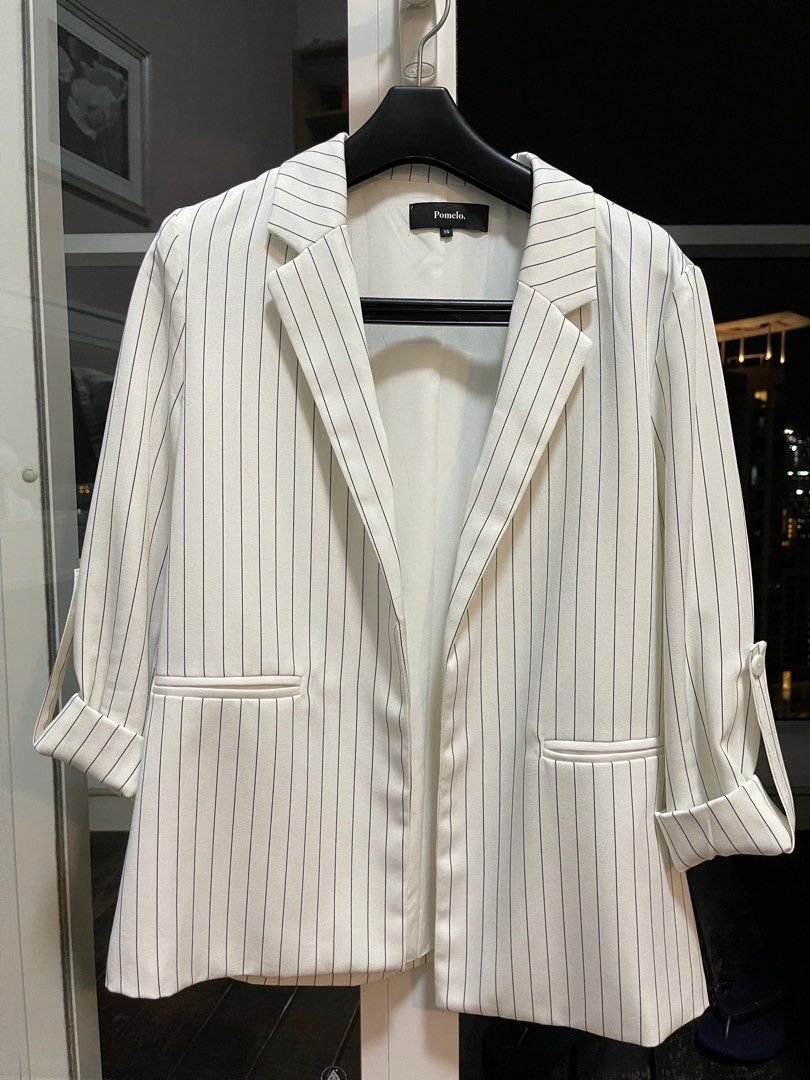 white striped blazer Pomelo Women s Fashion Coats Jackets and