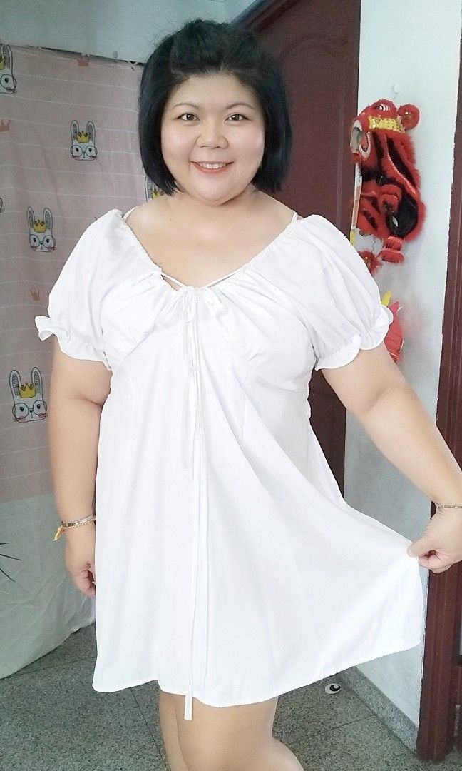 White dress clearance women's plus size
