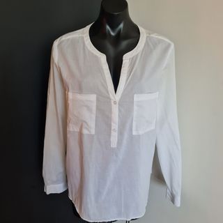 Women's size 18 'MIX' Gorgeous white cotton long sleeve blouse- EUC