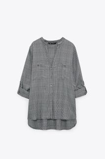 ZARA houndstooth blouse