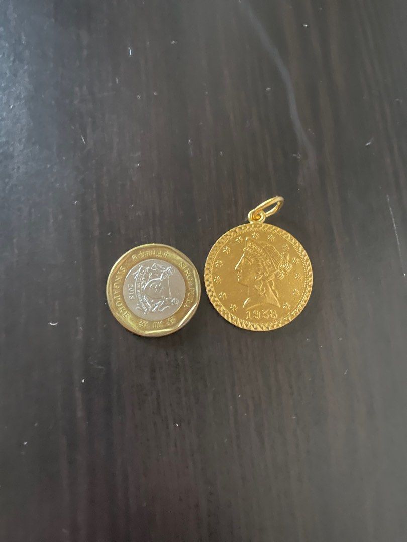 24k 999 queen Elizabeth gold coin pendant