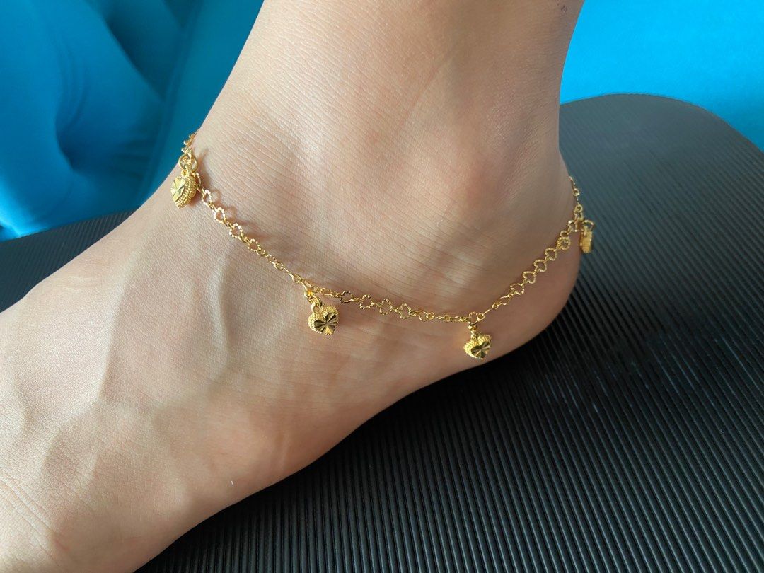 24k Gold plated anklet s Women s Fashion Jewelry Organisers