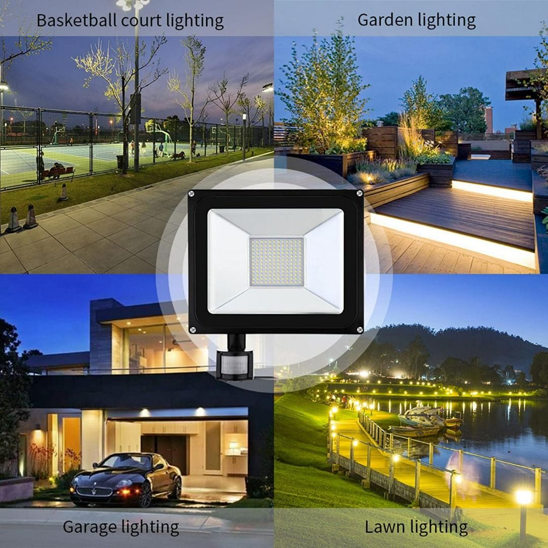 3017) LED FLOODLIGHT, 100W SECURITY LIGHTS WITH PIR MOTION SENSOR, 10000  LUMEN IP65 WATERPROOF OUTDOOR LIGHTS MAINS POWERED, OUTSIDE LED PIR  FLOODLIGHT 3000K WARM WHITE DAYLIGHT WALL LIGHTS LED SPOTLIGHT, Furniture 