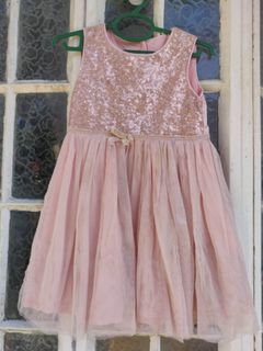 3 to 4 Girl Old Rose Nude Pink Party Dress