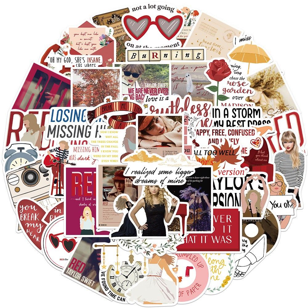 Taylor Swift Sticker Pack, 50 PCS, Colorful Waterproof Stickers