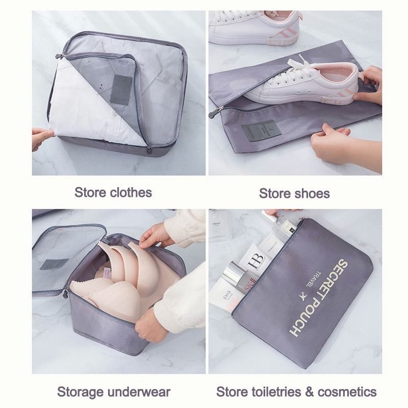 7pcs Travel storage bags, luggage, underwear, organizing bags, travel  clothes, shoes, bags, business trips