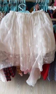 女童 110cm 白色紗裙 女童短裙