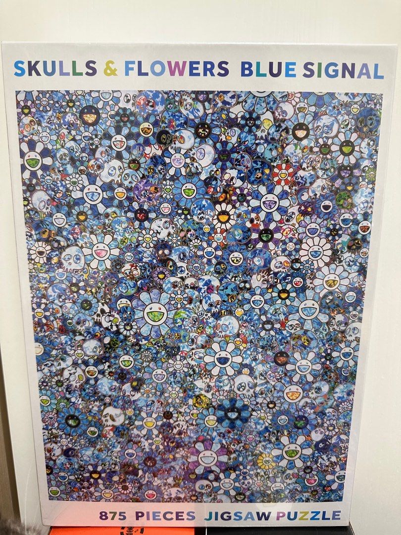 村上隆花花砌圖全新skulls and flowers blue signal, 興趣及遊戲, 玩具