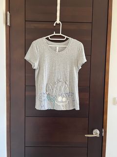 a la sha 灰色把烏龍舉高高短袖T恤/上衣 M號