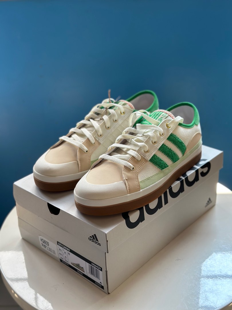 Adidas green canvas shoes store