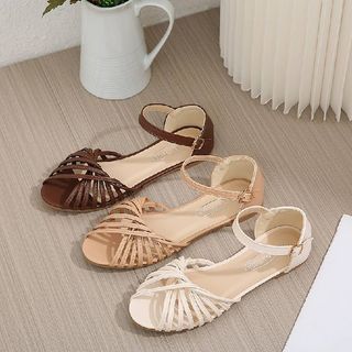 Agathia Korean Casual Basket Weave Peep Toe