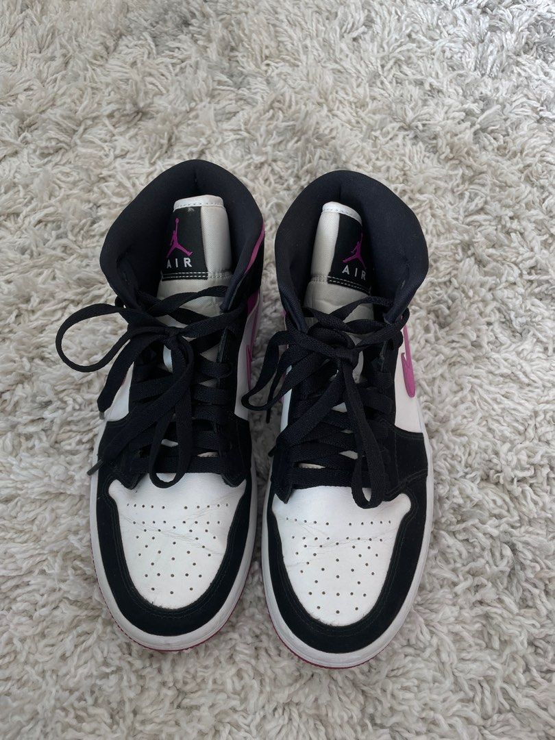 Air jordan 1 mid womens lifestyle shoe (pink/black/iridescent) shop